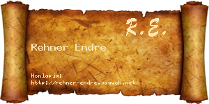 Rehner Endre névjegykártya